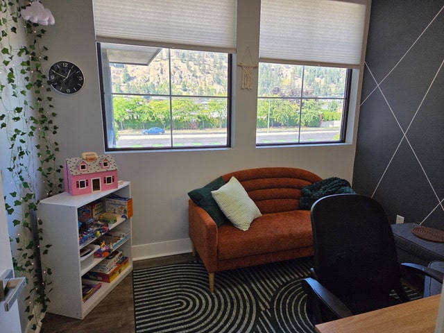 Glenmore family counselling space designed for children, youth, and parents at OK Clinical.